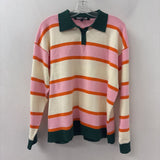 grey lab WOMEN'S SWEATER pink green white orange M