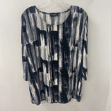 SYMPLI WOMEN'S TOP black grey white print 16