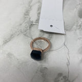italy WOMEN'S RING black rose gold 6.5