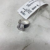 925 WOMEN'S RING silver clear 6
