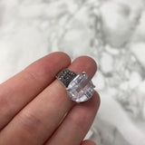925 WOMEN'S RING silver clear 6