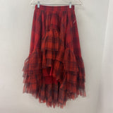 WOMEN'S SKIRT red plaid M