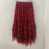 WOMEN'S SKIRT red plaid M