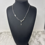 WOMEN'S NECKLACE silver clear