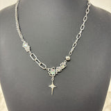 WOMEN'S NECKLACE silver clear