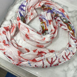 ANTICA SARTORIA WOMEN'S SCARF/SHAWL white coral purple