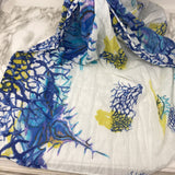 ANTICA SARTORIA WOMEN'S SCARF/SHAWL white blue purple