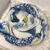 ANTICA SARTORIA WOMEN'S SCARF/SHAWL white blue purple