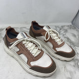 GEOX WOMEN'S SNEAKERS white brown clay 9
