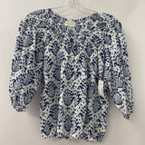 2DA MARKET WOMEN'S BLOUSE/SHIRT white navy S/1