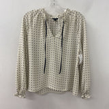 ANN TAYLOR WOMEN'S BLOUSE/SHIRT off white,black dots MP