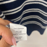 WOMEN'S CASHMERE navy white stripe S