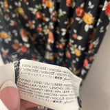 MANGO/MNG WOMEN'S DRESS black multi rose print 6