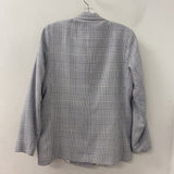 H&M WOMEN'S BLAZER/JACKET white grey houndstooth M
