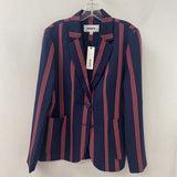 BB DAKOTA WOMEN'S BLAZER/JACKET navy pink yellow stripe M