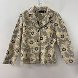 ZARA WOMEN'S BLAZER/JACKET cream black floral print L