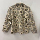 ZARA WOMEN'S BLAZER/JACKET cream black floral print L