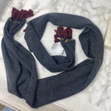 J CREW WOMEN'S SCARF/SHAWL grey burgundy