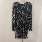 REISS WOMEN'S DRESS black green orange floral 10