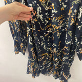 REISS WOMEN'S DRESS black green orange floral 10