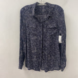 PART TWO WOMEN'S BLOUSE/SHIRT blue navy white 10