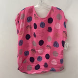 me & gee WOMEN'S TOP pink blue dots L/XL