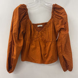ABERCROMBIE & FITCH WOMEN'S BLOUSE/SHIRT burnt orange M