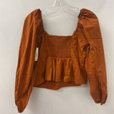ABERCROMBIE & FITCH WOMEN'S BLOUSE/SHIRT burnt orange M