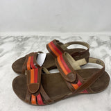 JOSEF SEIBEL WOMEN'S SANDALS brown orange red stripe 39