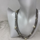 TOMMY HILFIGER WOMEN'S NECKLACE silver cream