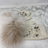 MITCHIE'S WOMEN'S GLOVES/MITTS cream silver