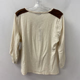 LRL lauren jeans co WOMEN'S TOP cream brown M