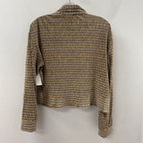 WOMEN'S BLAZER/JACKET brown beige zigzags M/L