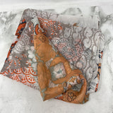 WOMEN'S SCARF/SHAWL orange multi print