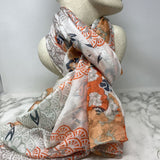 WOMEN'S SCARF/SHAWL orange multi print