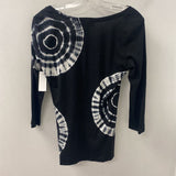 INC WOMEN'S T-SHIRT black white tiedie M