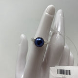 925 WOMEN'S RING silver navy 6.5
