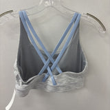LULULEMON WOMEN'S ACTIVE BRA grey white blue 8