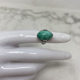 925 WOMEN'S RING green silver 4