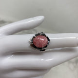 925 WOMEN'S RING pink silver 6.25