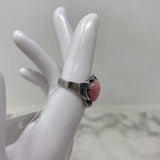 925 WOMEN'S RING pink silver 6.25