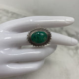 925 WOMEN'S RING green silver 7.75
