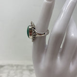 925 WOMEN'S RING green silver 7.75