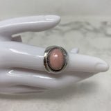 925 WOMEN'S RING silver pink 6.75
