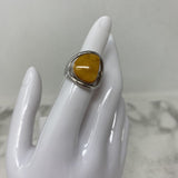 925 WOMEN'S RING silver yellow 5.25
