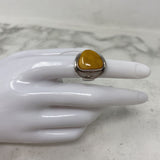 925 WOMEN'S RING silver yellow 5.25