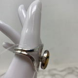 925 WOMEN'S RING silver black peach 8