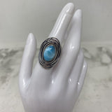 925 WOMEN'S RING silver blue green 8