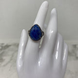 925 WOMEN'S RING blue silver 7.75