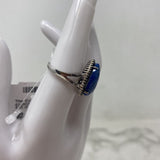 925 WOMEN'S RING blue silver 7.75